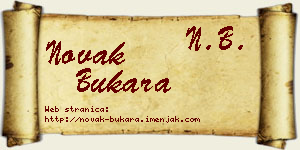 Novak Bukara vizit kartica